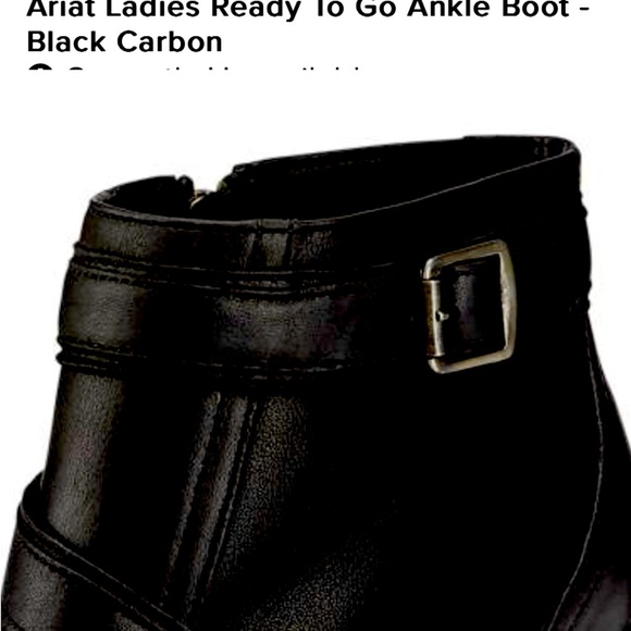 Ariat Ladies Ready To Go Equestrian Black Carbon Full Grain Leather Ankle Boots - Picture 5 of 11